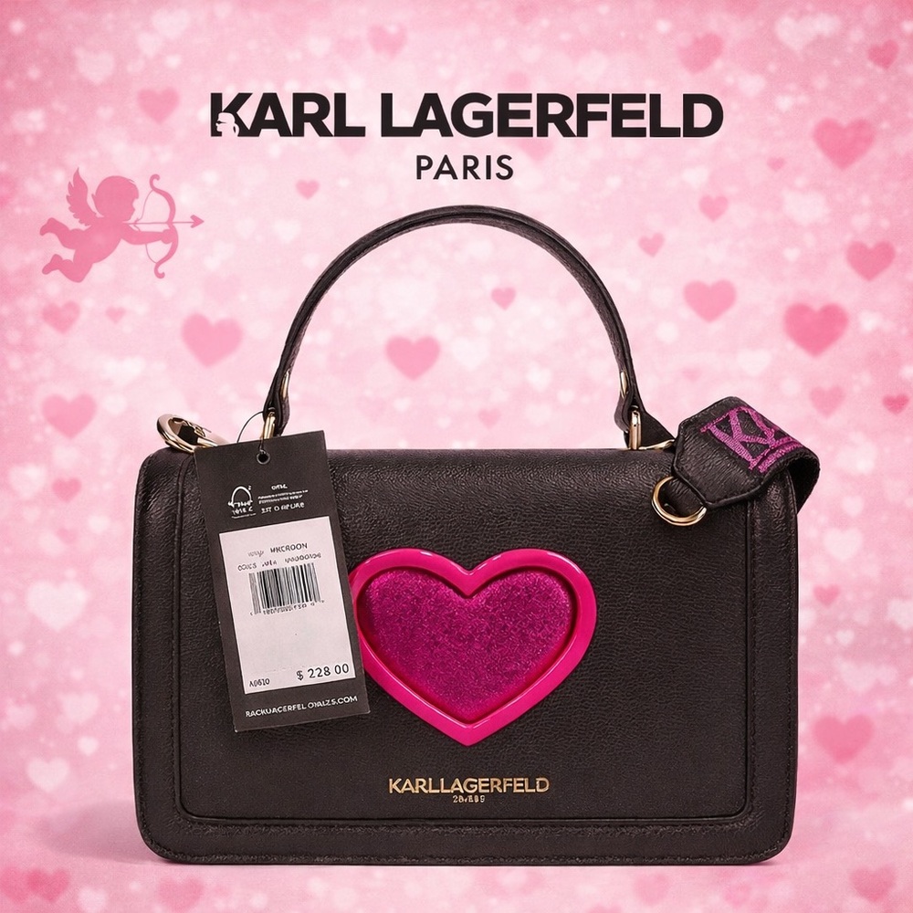 KARL LAGERFELD Paris Simone Flap Leather Crossbody | NWT | MSRP $228